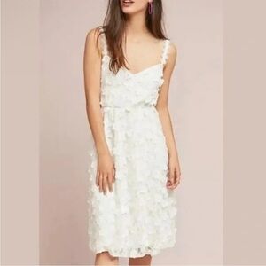 Anthropologie Elliatt White Floral Appliqué Dress Size Small Bridal Bachelorette